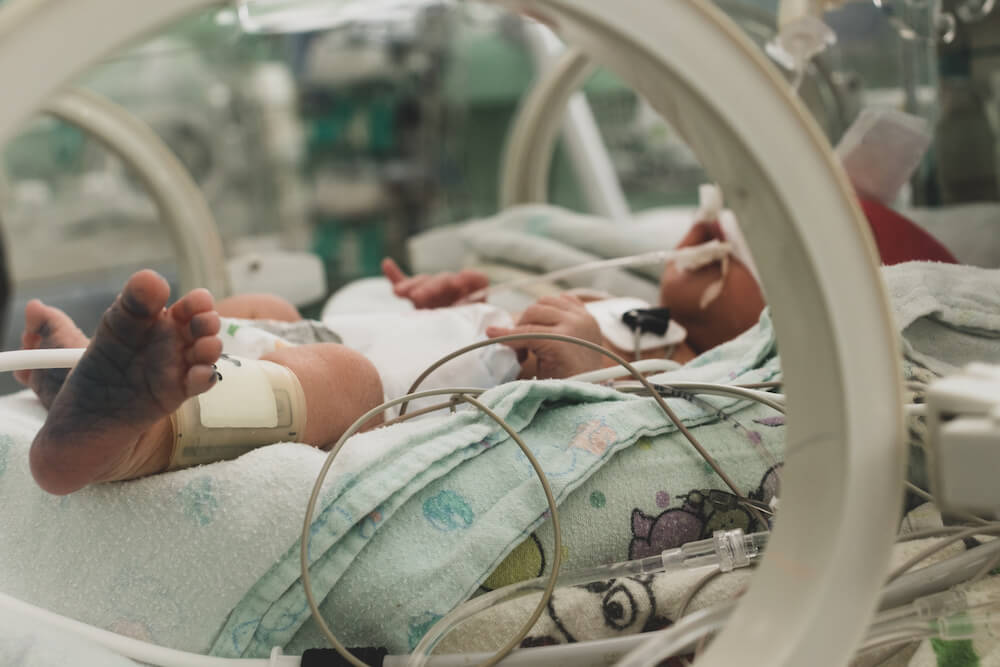 baby in the nicu from a birth injury